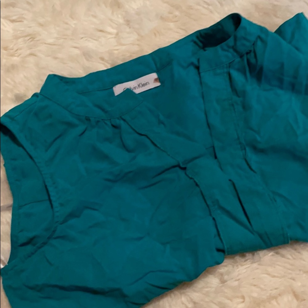 Calvin Klein teal blouse